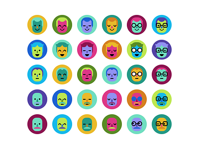 Avatar Set Two (2 of 3) avatar color flat icon people sketch vector