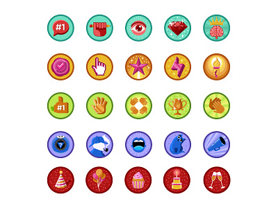 Gamification Community Badges animated badge flat illustration vector
