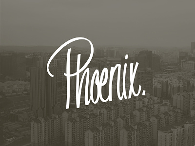 Phoenix lettering challenge hand-drawn lettering movement phoenix vector