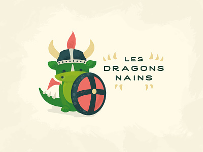 Dwarf Dragons - Les Dragons Nains Illustration cute dragon dwarf helmet illustration logo shield