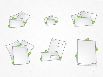 Green paper icons green grey icon leaves paper white