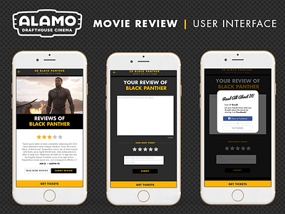 Alamo Drafthouse Movie Review User Interface