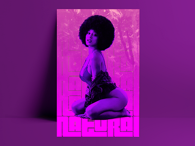 Natural - Pinup and Poster Design 1970s african american afro beautiful curvy design graphic design hairstyle natural photoshop pink pinup girl soul vibe vibes
