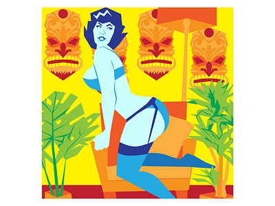 Tiki Tropicalia art design graphic design pinup vintage