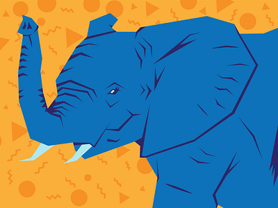 Elephant Illustration design digital art elephants graphic design minimalist vintage