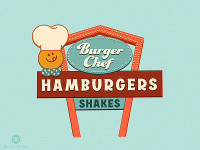 Burger Chef Retro Sign_BRD_11-01-20 design hamburgers illustration mid century procreate app procreate brushes retro sign vintage