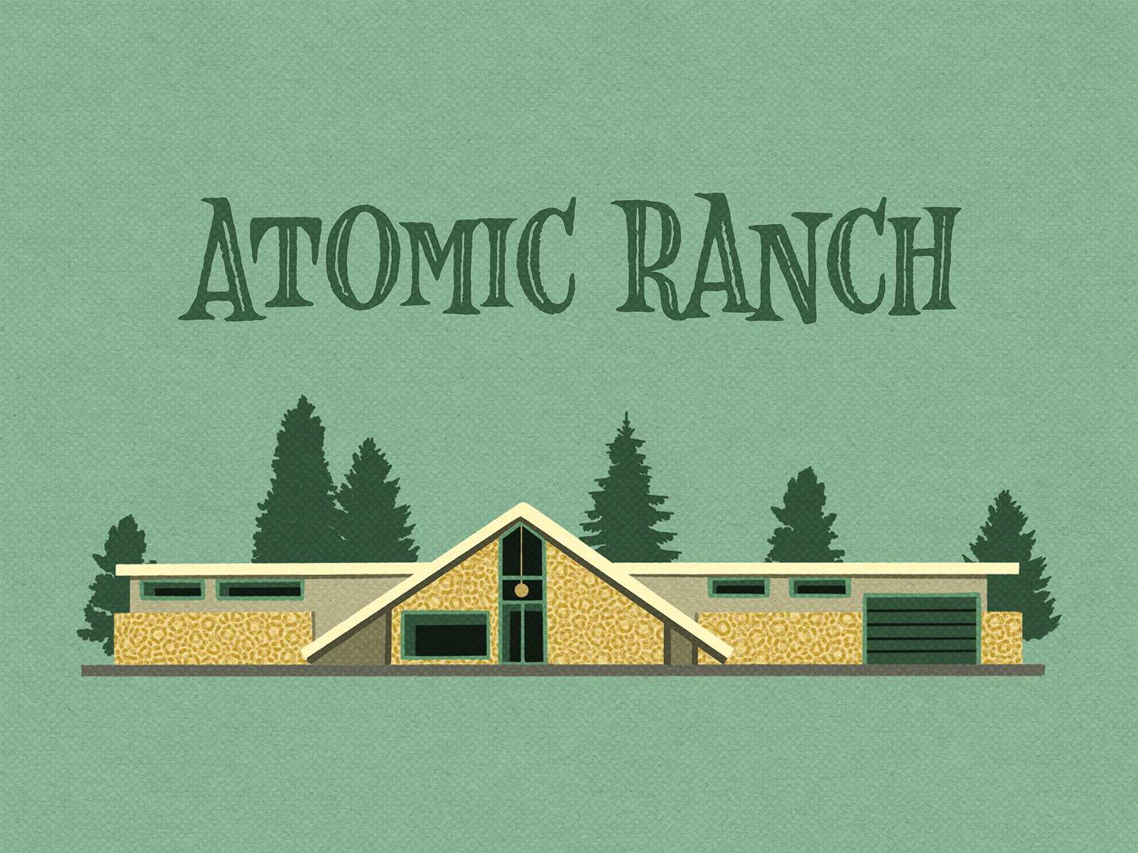 Atomic Ranch_BRD_11-18-20 atomic drawing house illustration mid-century mid-century modern procreate app procreate art procreate brushes ranch retro