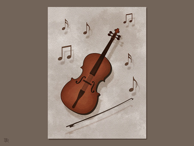 Cello_BRD_1-31-21 cello illustration music procreate art procreate brushes watercolor brushes