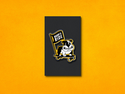 Born To Run Pin_BRD_6-2-21 bulldog enamel pin mockup pin mockup skateboard