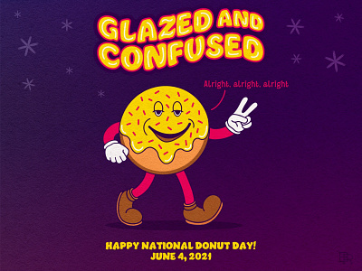 National Donut Day_BRD_6-4-21 1930s cartoon character dazed and confused donuts doughnuts illustration inkblot mascot national donut day procreate procreate brushes retro rubber hose vintage