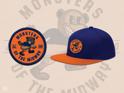 Chicago Bears Patch Concept_BRD_8-6-21 baseball hat chicago bears embroidered football illustrator mascot mockup patch procreate brushes retro vintage