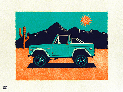 1973 Bronco_BRD_9-19-21 1973 bronco ford illustration procreate procreate brushes retro truck vintage