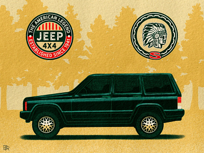 Jeep Cherokee_BRD_12-1-21 branding cherokee design illustration jeep logo procreate procreate brushes retro truck vintage
