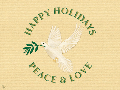 Happy Holidays_BRD_12-14-21 dove happy holidays illustration love olive branch peace procreate brushes
