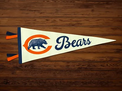 Bears Retro Pennant_BRD_12-31-21 chicago bears football pennant procreate retro vintage