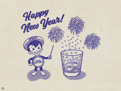 Happy New Year_BRD_1-1-22 halftone mascot new year procreate procreate brushes product retro vintage