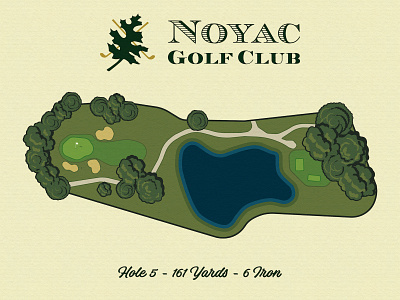 Noyac Golf illustration_BRD_1-13-22 golf golf course illustration illustrator noyac vector