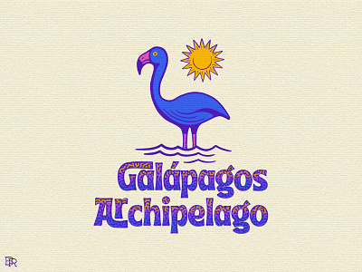 Blue Flamingo t-shirt design_BRD_1-23-22 archipelago design flamingo galapagos illustration procreate procreate brushes t-shirt