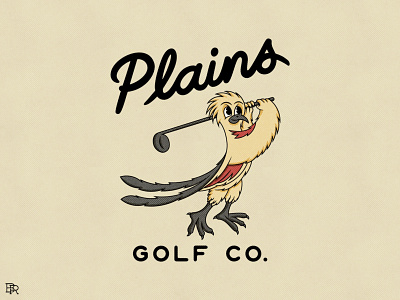 Plains Golf Co logo_BRD_3-22-22 apparel design flycatcher golf handwritten illustrator logo retro scissor tail script logo vector vintage