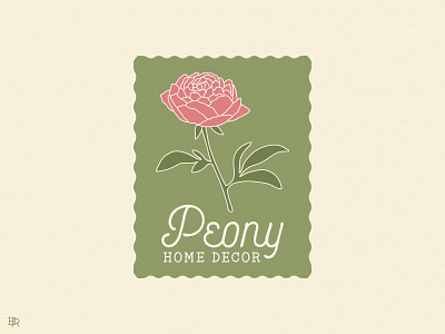 Peony Home Decor logo_BRD_5-7-22 design flower home decor illustrator logo peony
