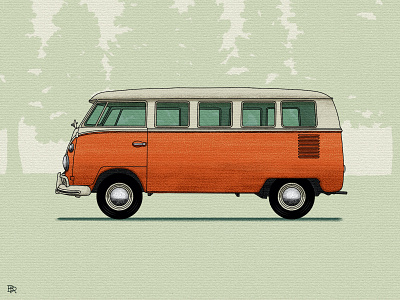 VW Bus_BRD_5-27-22 bus illustration procreate procreate brushes retro vintage volkswagen vw