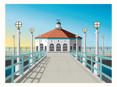 Manhattan Beach Pier Illustration california illustration illustrator manhattan beach pier vector