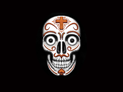 Skull illustration using Procreate calavera dry brushes día de los muertos illustration procreate sugar skull
