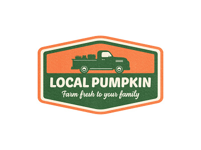 Local Pumpkin Logo BRD 3-15-19 branding farm farm logo farmer farmers market illustrator local logo market old truck pumpkin vector vintage