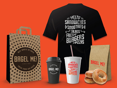 Bagel Me! Branding Mockup BRD 6-27-19 bagel bagel me! beverages branding coffee design food logo package design packaging photoshop