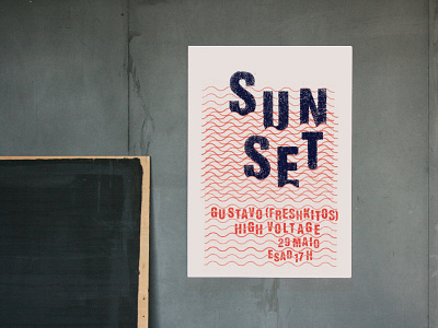 Sunset Poster branding college design esad festival graphic graphicdesign lineup music party poster art stamp sunset texture