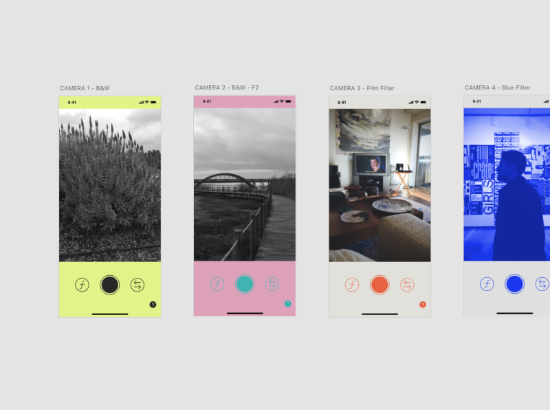 Camera filter app UI by Maria Miura on Dribbble