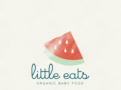 little eats baby design logo mark organic texture watercolor