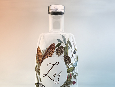 Gin bottle render & packaging design 3d cinema 4d deisgn forest logo packaging render