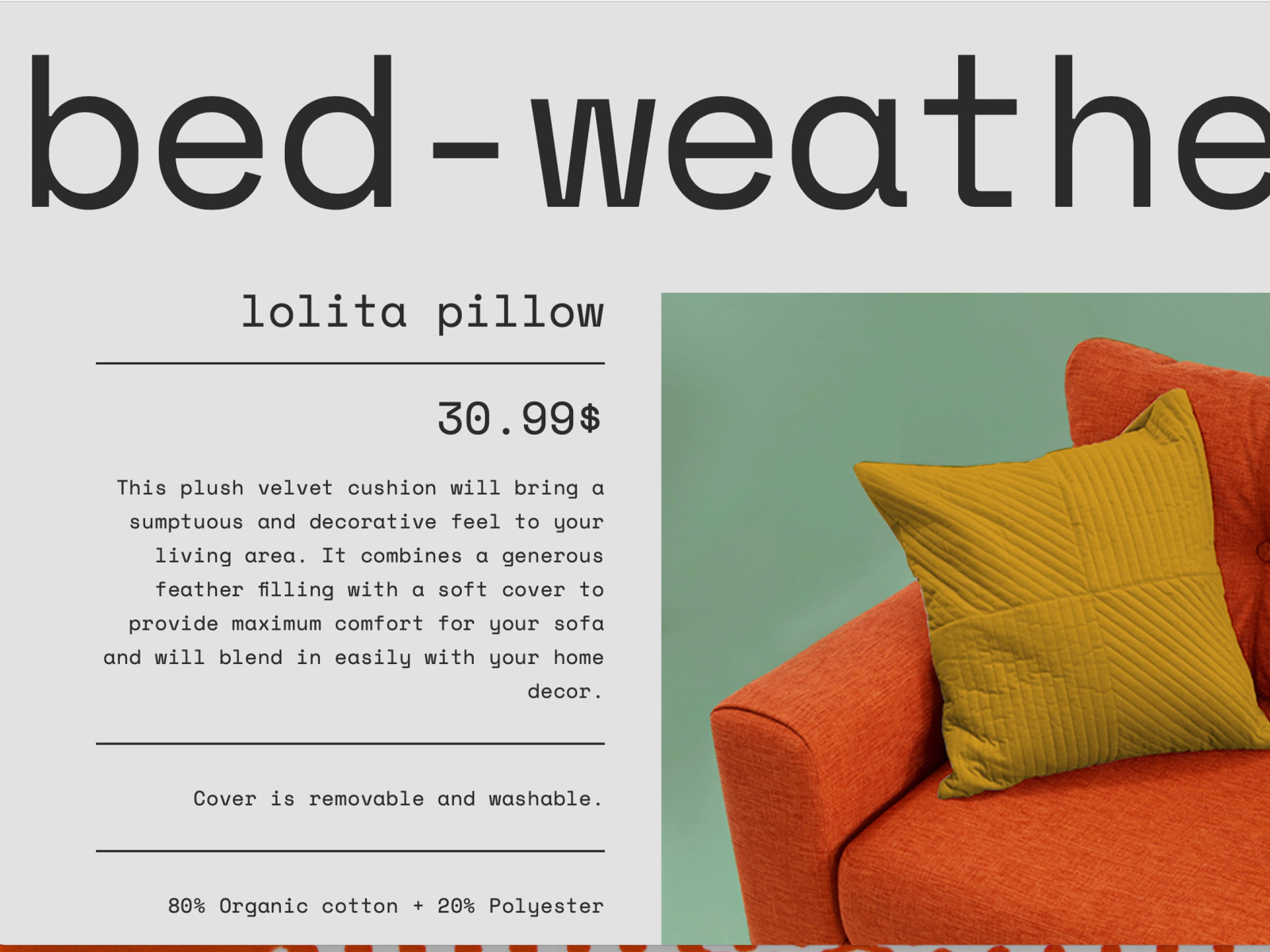Bed Weather Product Page by Maria Beatriz Novais on Dribbble