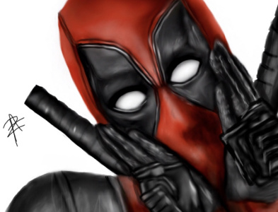 Digital Deadpool Drawing