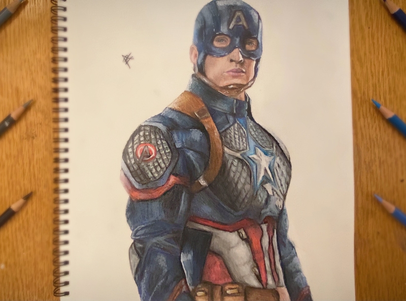 Captain America ENDGAME Scene cap on Your Left Realistic Drawing. - Etsy-saigonsouth.com.vn