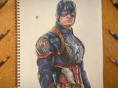 Captain America Drawing art captainamerica chrisevans coloredpencils drawing marvel