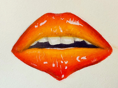 Aesthetic Orange Lips aesthetic app art drawing lips orange orangelips