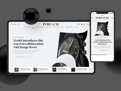 Pure Luxe | Online Magazine - On Behance now! branding design magazine typography ui webdesign