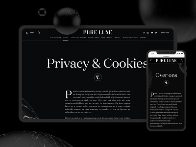 Pure Luxe | Online Magazine - On Behance now! branding design icon logo magazine typography ui ux webdesign website