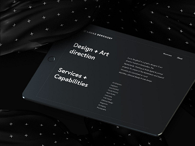 My New Visual Identity on Behance (About Page on iPad)
