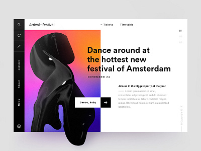 Arrival—festival dance festival gradient ui ux webdesign