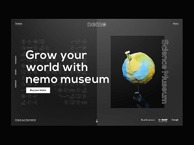 Grow your world with Nemo | Desktop Webdesign black captured card discover frame memo minimal museum ui webdesign