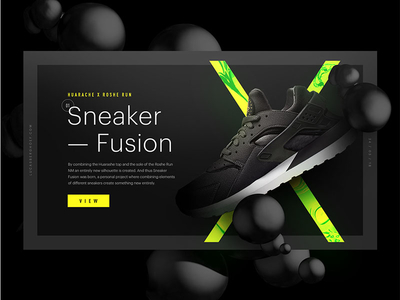 Sneaker Fusion — Huarache x Roshe Run NM black bubbles c4d dark fusion huarache roshe run sneaker ui vitamine c web