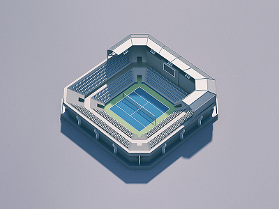 Tennis Stadium 3d field game graphic isometric low poly sports stadium tennis