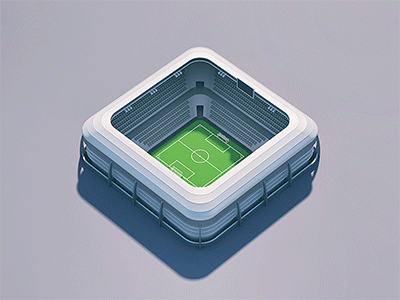 Sport Stadiums 3d animation field game gif graphic isometric low poly sports stadium
