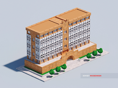 Soviet Modernism, Polytechnic Institute, Yerevan, Armenia 3d architechture armenia building design illustration institute isometric modeling modernism render soviet yerevan