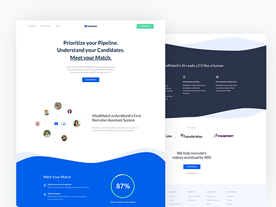 Redesign of MindMatch ai illustration landingpage recruitment