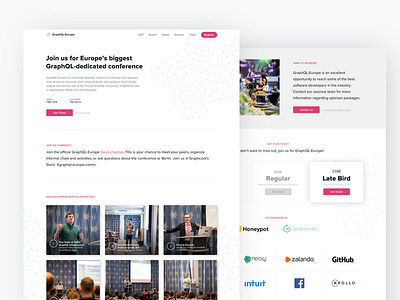 GraphQL Europe 2018 branding conference landingpage