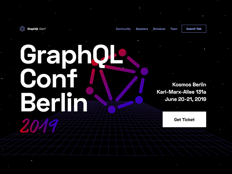 GraphQL Conf 2019 🔥 🔥 animation branding conference landingpage logo